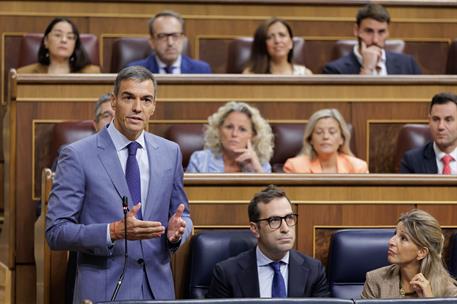 16/09/2026. Pedro Sánchez asiste a la sesión de control al Gobierno. El presidente del Gobierno, Pedro Sánchez, responde a las preguntas de ...