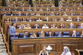 Pedro Sánchez durante la sesión del control al Gobierno