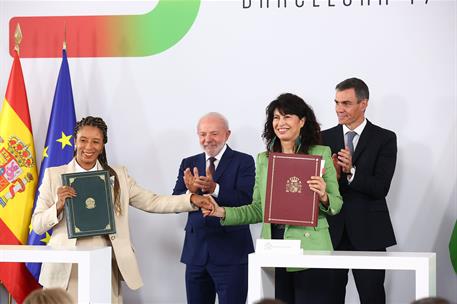 17/04/2026. I Cumbre España-Brasil. El presidente del Gobierno, Pedro Sánchez, y el presidente de Brasil, Luiz Inácio Lula da Silva, durante...
