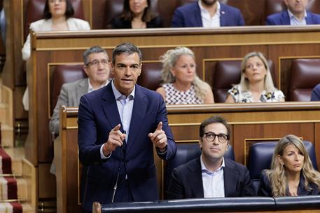 17/06/2026. Pedro Sánchez asiste a la sesión de control al Gobierno. El presidente del Gobierno, Pedro Sánchez, responde a las preguntas de ...