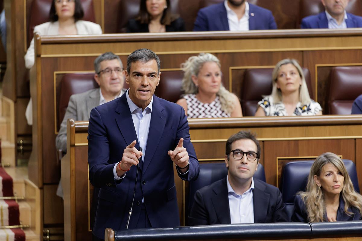 17/06/2026. Pedro Sánchez asiste a la sesión de control al Gobierno. El presidente del Gobierno, Pedro Sánchez, responde a las preguntas de ...