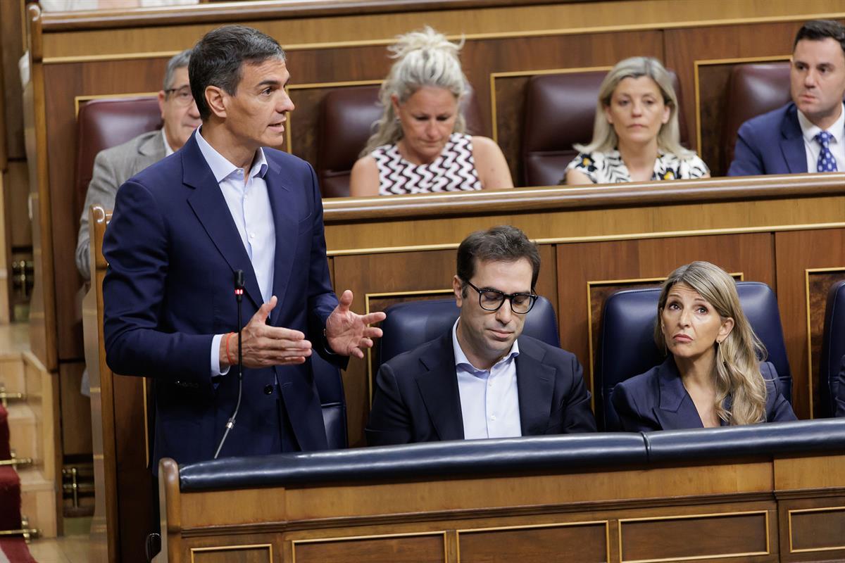 17/06/2026. Pedro Sánchez asiste a la sesión de control al Gobierno. El presidente del Gobierno, Pedro Sánchez, durante su intervención en l...
