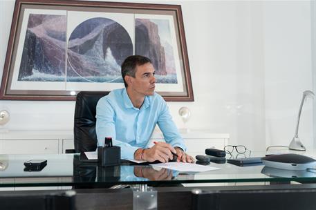 17/08/2026. Pedro Sánchez chairs the coordination meeting on the current situation in Ceuta. The President of the Government of Spain, Pedro...