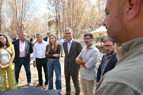 17/09/2026. Visit to the area affected by the fire in Niebla. The President of the Government of Spain, Pedro Sánchez, and the Third Vice-Pr...
