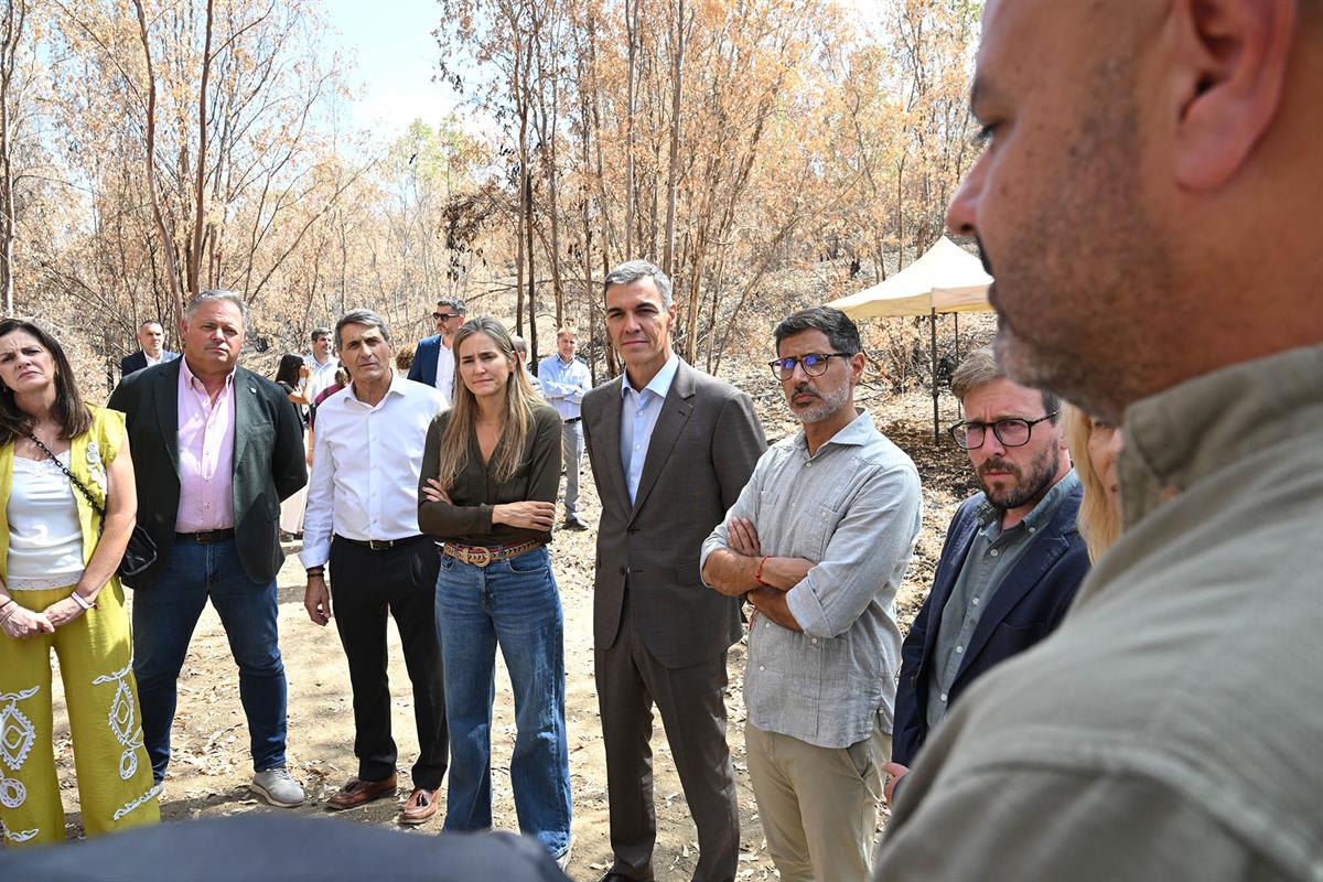 17/09/2026. Visit to the area affected by the fire in Niebla. The President of the Government of Spain, Pedro Sánchez, and the Third Vice-Pr...