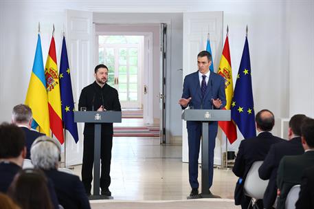 18/03/2026. Pedro Sánchez receives the President of Ukraine, Volodymyr Zelensky. The President of the Government of Spain, Pedro Sánchez, an...