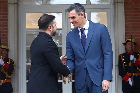 18/03/2026. Pedro Sánchez receives the President of Ukraine, Volodymyr Zelensky. The President of the Government of Spain, Pedro Sánchez, re...