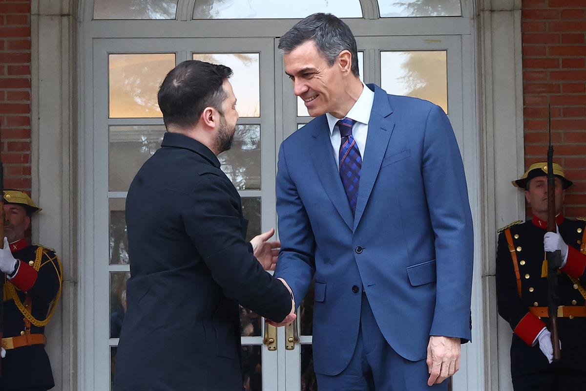 18/03/2026. Pedro Sánchez receives the President of Ukraine, Volodymyr Zelensky. The President of the Government of Spain, Pedro Sánchez, re...