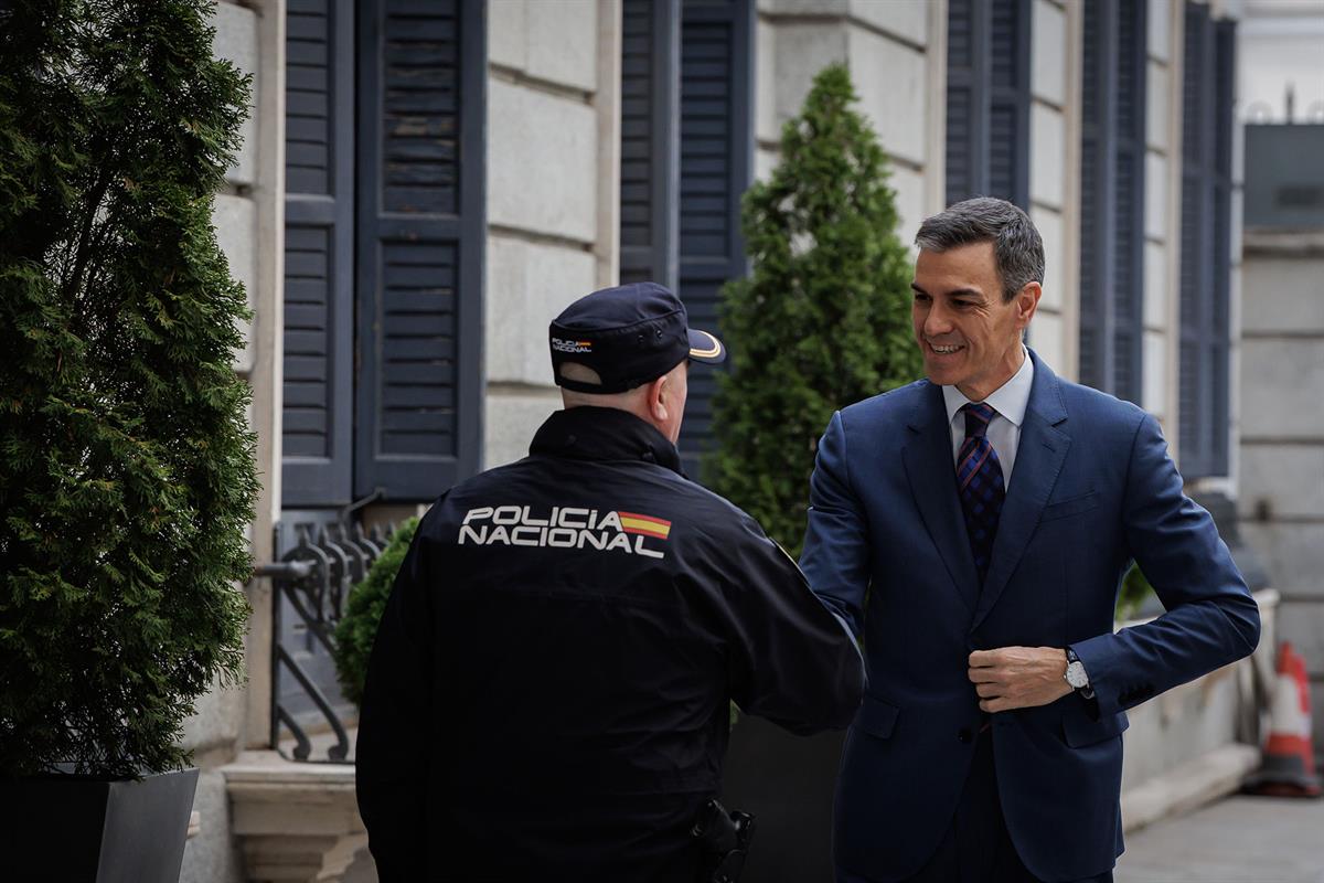 18/03/2026. Government control session. The President of the Government of Spain, Pedro Sánchez, upon his arrival at the Lower House of Parliament