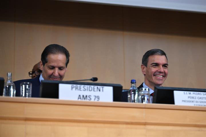 18/05/2026. Pedro Sánchez interviene en la 79 Asamblea Mundial de la Salud. El presidente del Gobierno, Pedro Sánchez, durante la 79 Asamble...