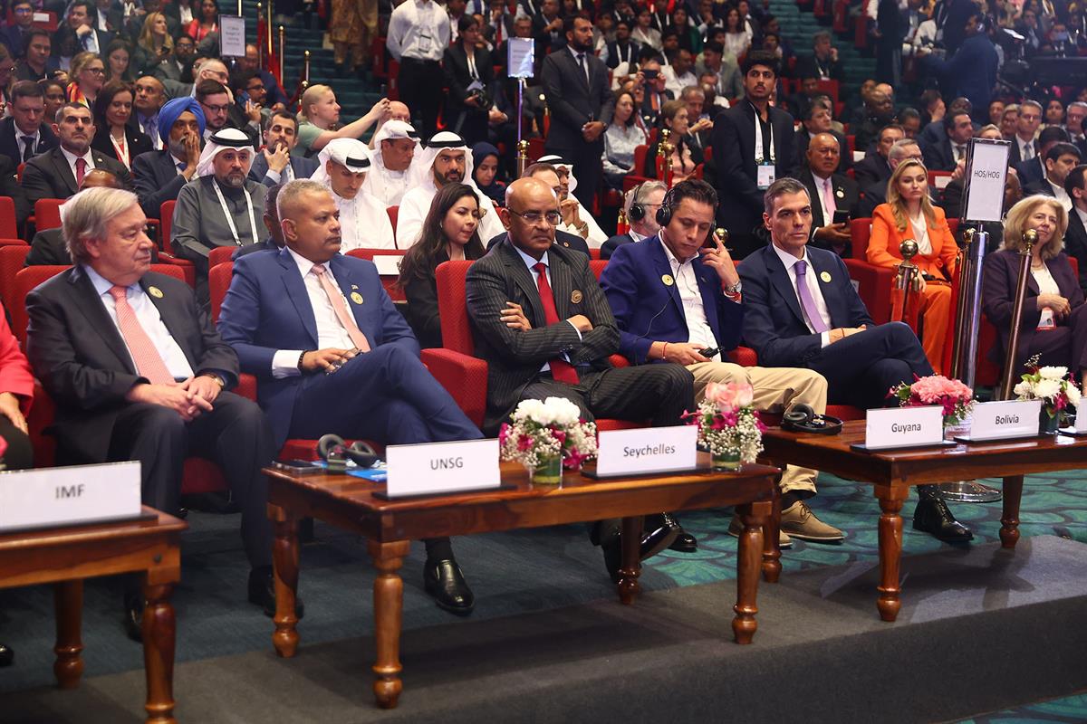 19/02/2026. Pedro Sánchez Global AI India. El presidente del Gobierno, Pedro Sánchez, asiste a la ceremonia inaugural de la Global AI Impact...