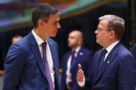 19/06/2026. Pedro Sánchez participa en la reunión del Consejo Europeo en Bruselas. El presidente del Gobierno, Pedro Sánchez, antes de comen...