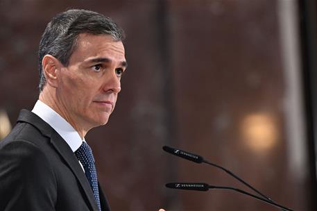 20/02/2026. Pedro Sánchez clausura el seminario 'Desigualdad: es hora de actuar". El presidente del Gobierno, Pedro Sánchez, durante su inte...