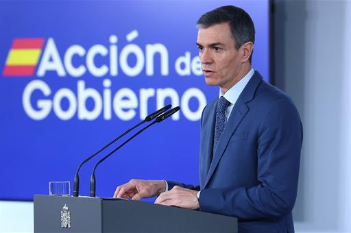 Pedro Sánchez comparece tras el Consejo de Ministros extraordinario