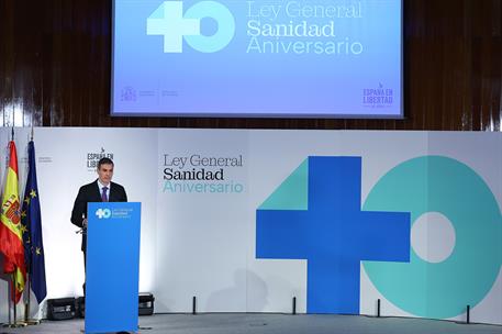 20/04/2026. Pedro Sánchez clausura el acto conmemorativo del 40º aniversario de la Ley General de Sanidad. El presidente del Gobierno, Pedro...