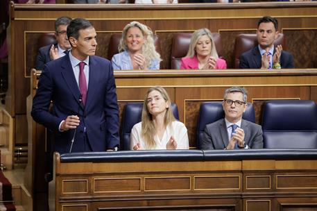 20/05/2026. Pedro Sánchez asiste a la sesión de control al Gobierno. El presidente del Gobierno, Pedro Sánchez, en un momento de su intervención.