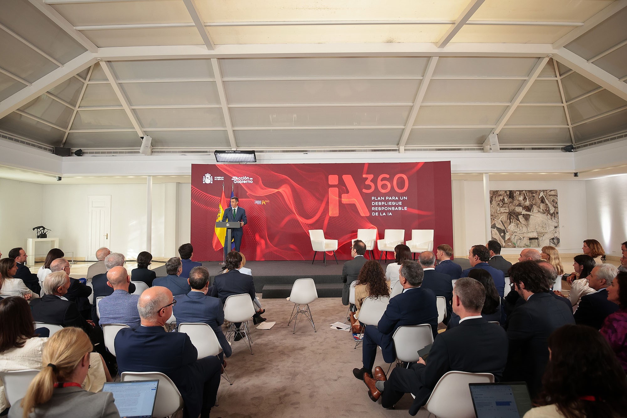 21/09/2026. El presidente del Gobierno, Pedro Sánchez, clausura el acto 'IA360. El presidente del Gobierno, Pedro Sánchez, interviene ante l...