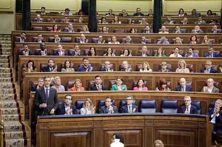 22/04/2026. Pedro Sánchez acude al Pleno del Congreso. El presidente del Gobierno, Pedro Sánchez, durante una de sus intervenciones en el Pl...