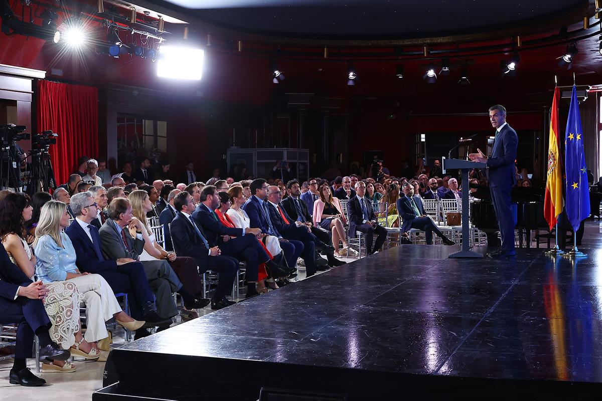 22/06/2026. Pedro Sánchez clausura el acto España Verde Digital. El presidente del Gobierno, Pedro Sánchez, interviene en la clausura del ac...