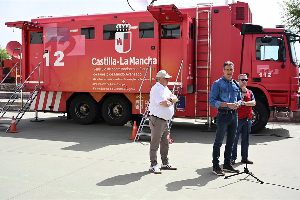 22/07/2026. Pedro Sánchez visits the areas affected by the La Mierla fire (Guadalajara). The President of the Government of Spain, Pedro Sán...