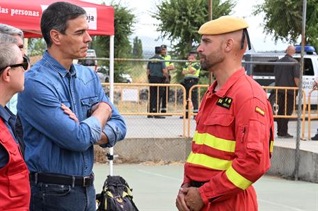 22/07/2026. Pedro Sánchez visita las zonas afectadas por el incendio de La Mierla (Guadalajara). El presidente del Gobierno, Pedro Sánchez, ...