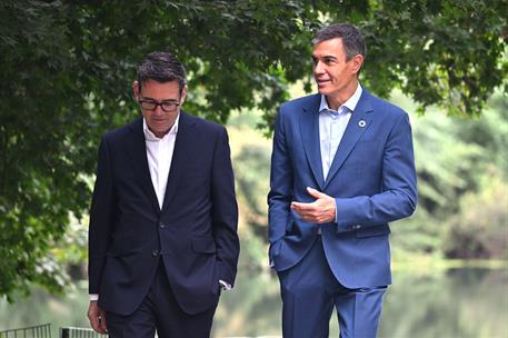 22/09/2026. Pedro Sánchez mantiene un encuentro con el primer ministro del Reino Unido, Andy Burnham.. El presidente del Gobierno, Pedro Sán...