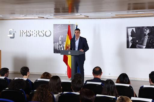 El presidente del Gobierno durante su intervención en el acto sobre discapacidad y dependencia