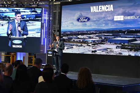 23/07/2026. Pedro Sánchez visita la planta de Ford en Valencia. El presidente del Gobierno, Pedro Sánchez, durante su intervención al finali...