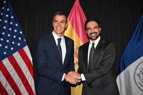 23/09/2026. El presidente del Gobierno se reúne con el alcalde de Nueva York. El presidente del Gobierno, Pedro Sánchez, y el alcalde de Nue...