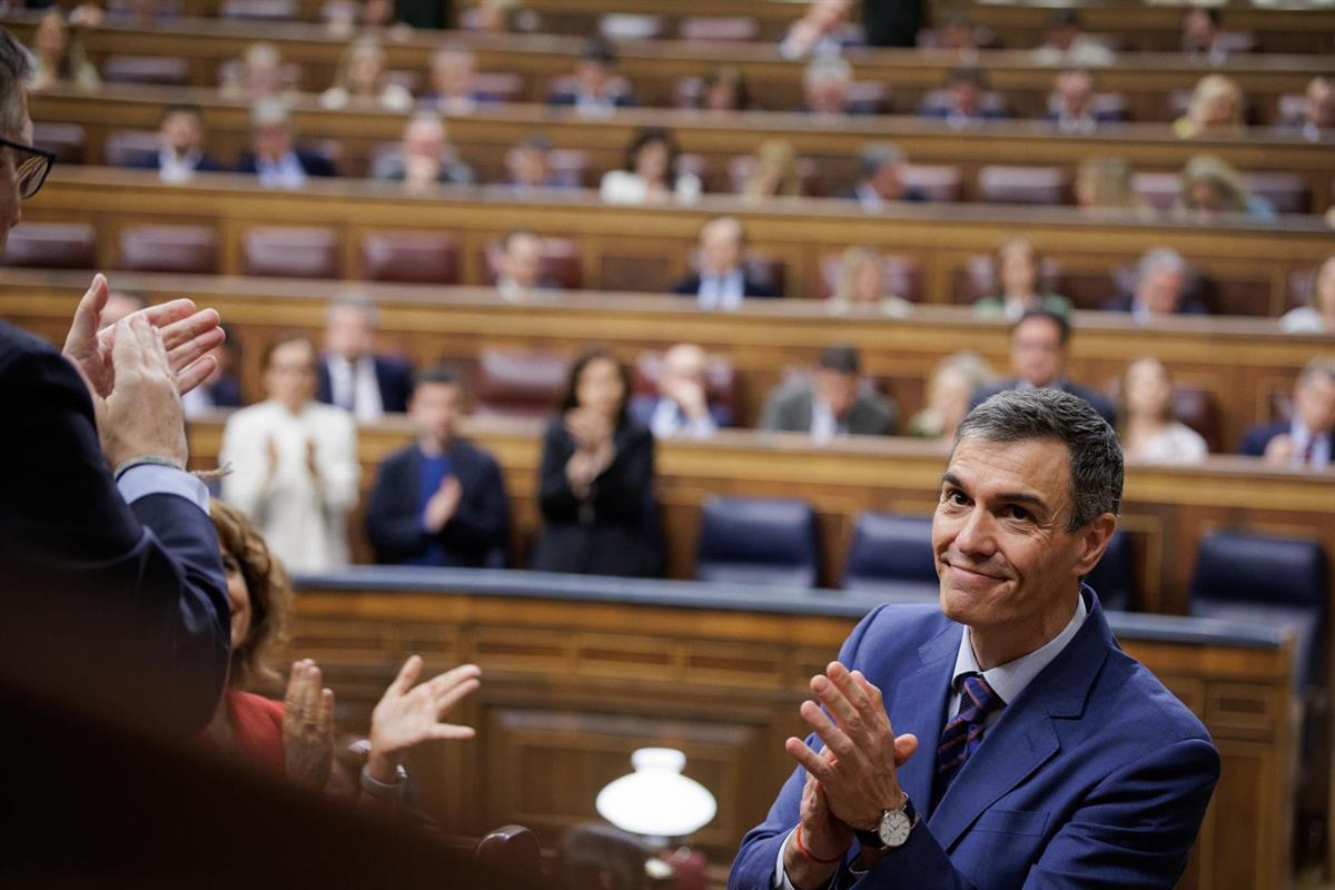 El presidente del Gobierno, Pedro S&aacute;nchez, durante la sesi&oacute;n de control