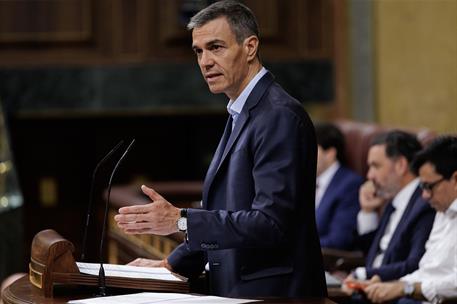 24/06/2026. Pedro Sánchez comparece en el Congreso de los Diputados. El presidente del Gobierno, Pedro Sánchez, interviene desde la tribuna ...
