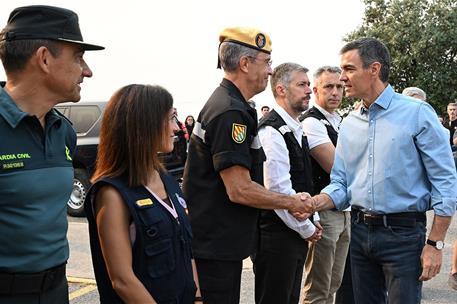 25/07/2026. Pedro Sánchez visita los incendios de Madrid. El presidente del Gobierno, Pedro Sánchez, a su llegada al Puesto de Mando Avanzad...