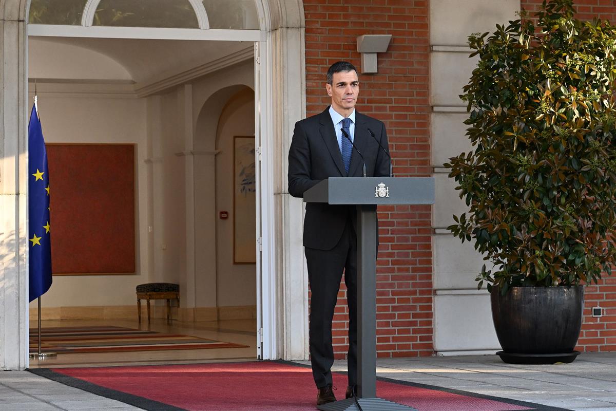 26/03/2026. Declaración del presidente para anunciar cambios en la composición del Ejecutivo. El presidente del Gobierno, Pedro Sánchez, anu...