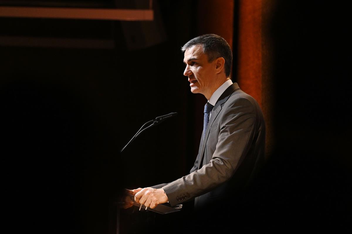 26/03/2026. Pedro Sánchez Foro Económico de elDiario.es. El presidente del Gobierno, Pedro Sánchez, durante su intervención.