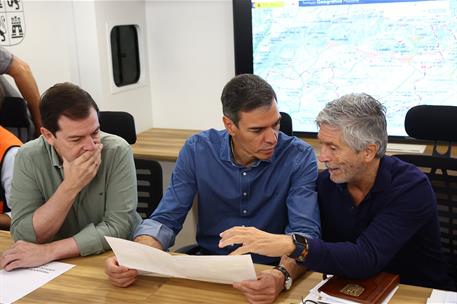 26/07/2026. El presidente del Gobierno visita las zonas afectadas por los incendios en Ávila. El presidente del Gobierno, Pedro Sánchez, ana...