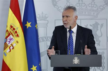 27/03/2026. Bilateral Pais Vasco. Un momento de la intervención del ministro de Política Territorial, Ángel Víctor Torres.