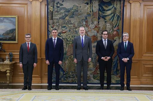 27/03/2026. Swearing-in ceremony of Carlos Cuerpo and Arcadi España. The Minister for the Presidency, Justice and Parliamentary Relations, F...