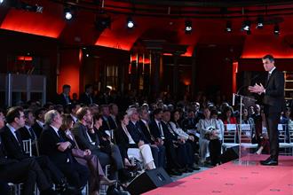 El presidente del Gobierno, Pedro Sánchez, durante su intervención