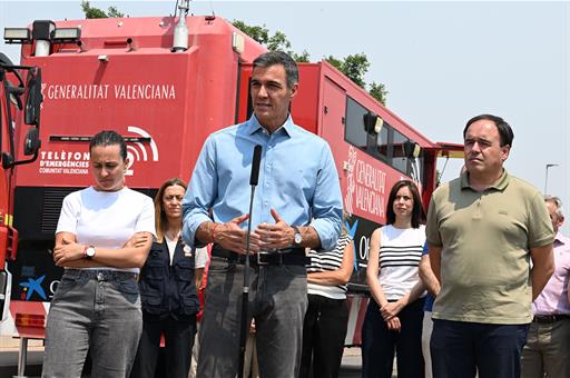 El presidente del Gobierno, Pedro Sánchez, durante su intervención