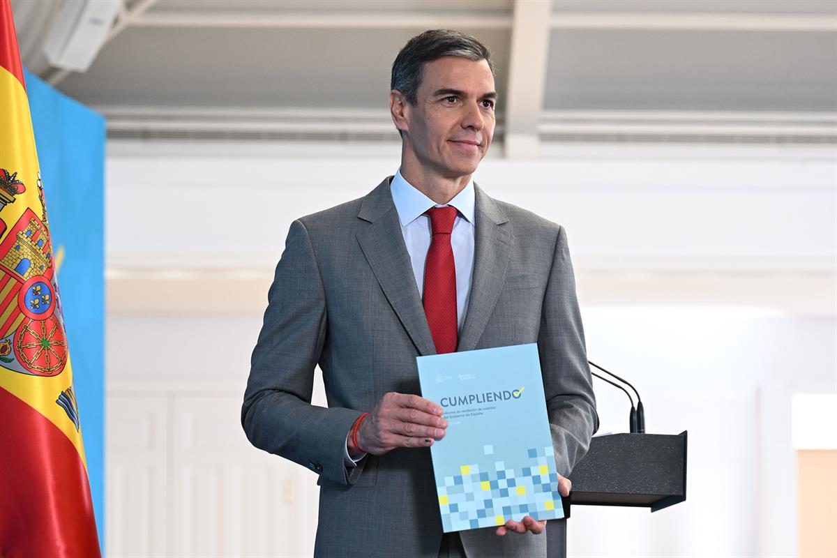 Pedro S&aacute;nchez presenta el balance del curso pol&iacute;tico