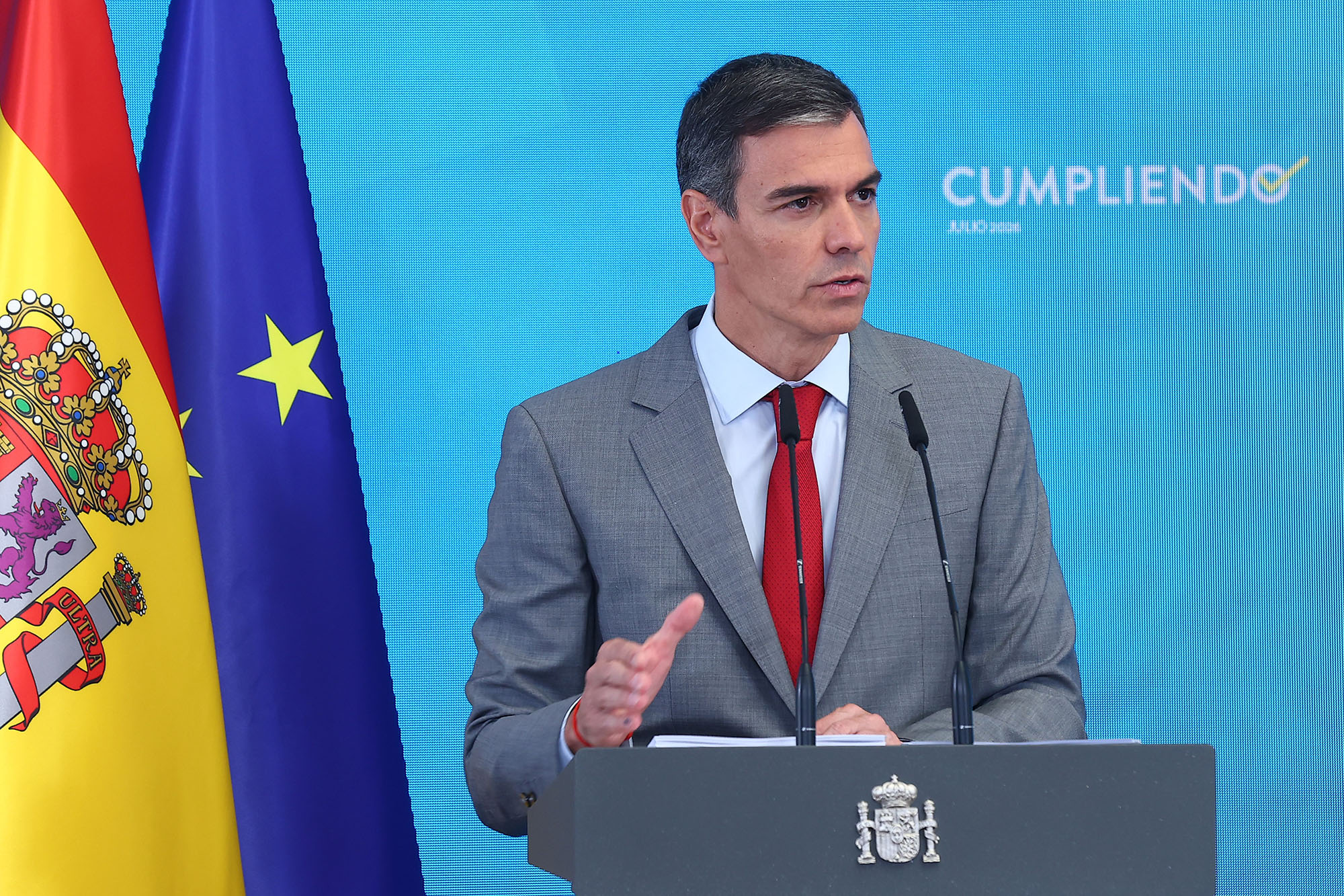 28/07/2026. Pedro Sánchez hace balance del curso político y explica los acuerdos del Consejo de Ministros. El presidente del Gobierno, Pedro...