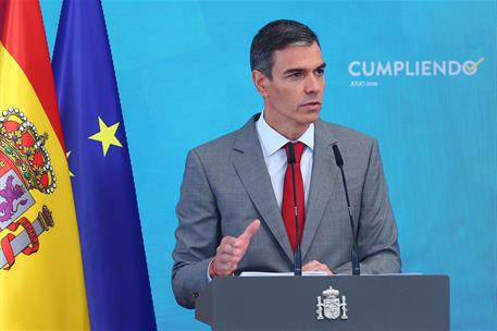 28/07/2026. Pedro Sánchez hace balance del curso político y explica los acuerdos del Consejo de Ministros. El presidente del Gobierno, Pedro...