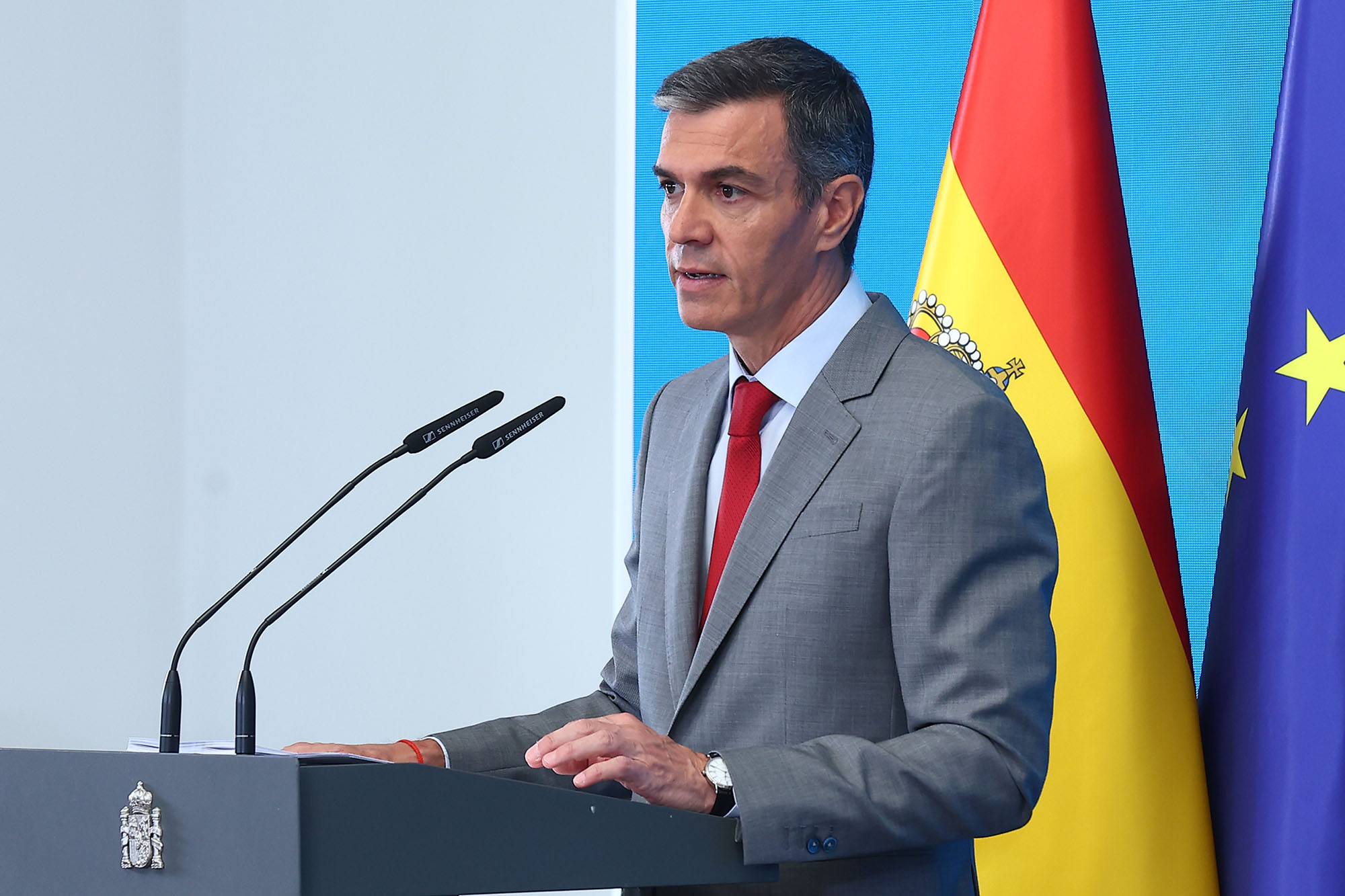 28/07/2026. Pedro Sánchez hace balance del curso político y explica los acuerdos del Consejo de Ministros. El presidente del Gobierno, Pedro...