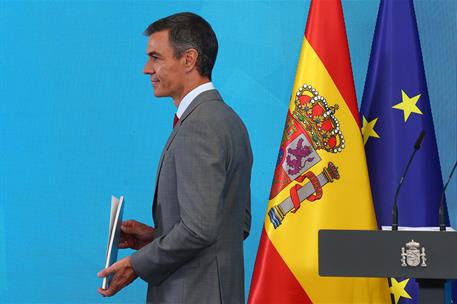 28/07/2026. Pedro Sánchez hace balance del curso político y explica los acuerdos del Consejo de Ministros. El presidente del Gobierno, Pedro...