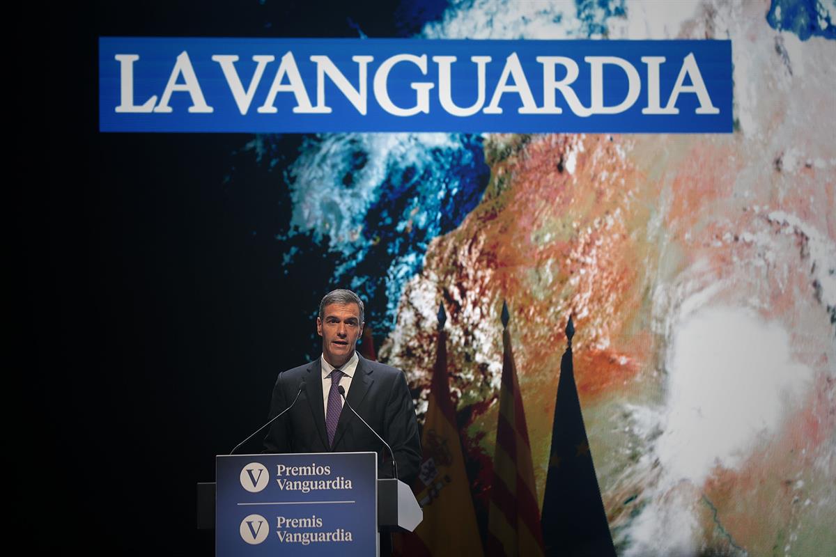 28/09/2026. Pedro Sánchez attends the 'Vanguardia 2026 Awards' ceremony. The President of the Government of Spain, Pedro Sánchez, during his...