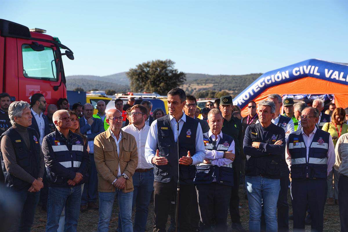 28/10/2026. El presidente del Gobierno visita el lugar del accidente ferroviario de Urda (Toledo). El presidente del Gobierno, Pedro Sánchez...
