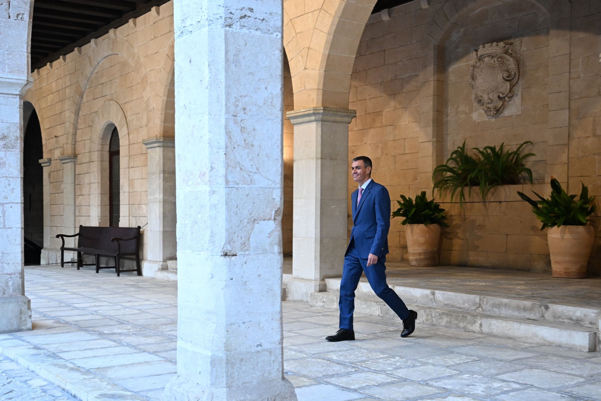 29/07/2026. Pedro Sánchez despacha con el rey. El presidente del Gobierno, Pedro Sánchez, a su llegada a la rueda de prensa tras despachar c...