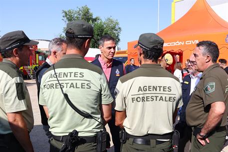 29/07/2026. Pedro Sánchez visita las zonas afectadas por el incendio en la Comunidad de Madrid. El presidente del Gobierno, Pedro Sánchez, c...