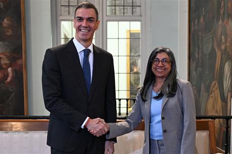 30/01/2026. Pedro Sánchez clausura el acto 'Mujeres liderando la ONU del siglo XXI'. El presidente del Gobierno, Pedro Sánchez, y la preside...