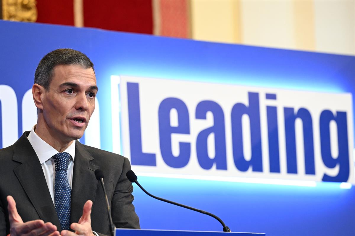 30/01/2026. Pedro Sánchez clausura el acto 'Mujeres liderando la ONU del siglo XXI'. El presidente del Gobierno, Pedro Sánchez, durante su i...